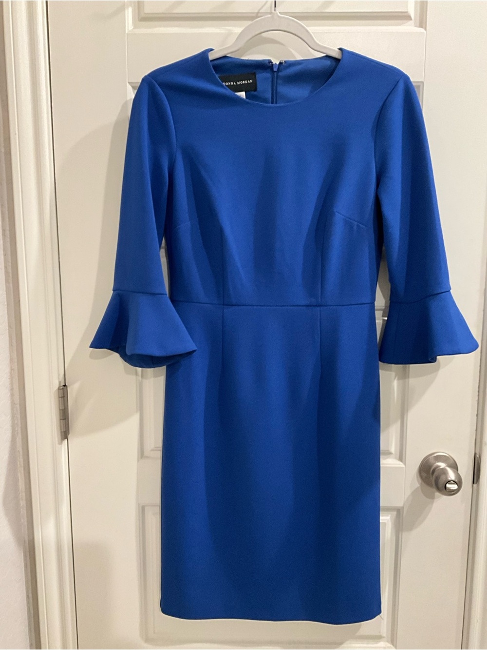 Donna Morgan Royal Blue Bell Sleeve Sheath Dress